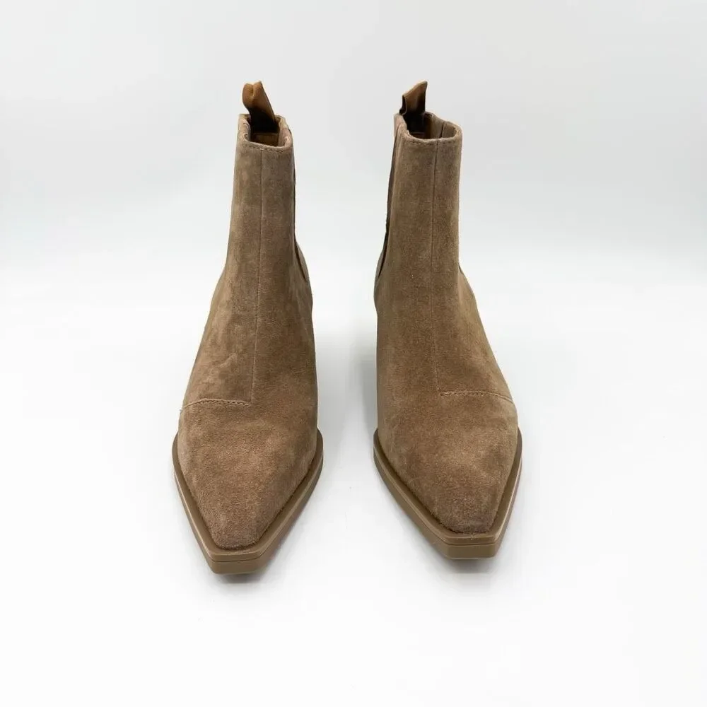 Rag & Bone Dart Tan Suede Ankle Boots Pointed Toe Size 9.5
